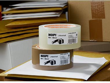 NOPI Packband 57952-00000 50mm x 66m transparent – Universal Klebeband für Kartons