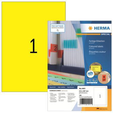 HERMA Universaletikett SPECIAL 4401 A4 gelb 210x297 mm 100 Blatt
