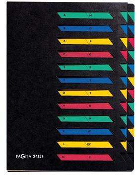 PAGNA Ordnungsmappe Deskorganizer Classic 24 Fächer DIN A4 blau – A-Z, Gummizug, Made in Germany