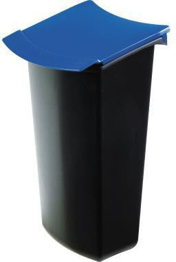 HAN MONDO Abfalleinsatz 3l schwarz/blau mit Deckel & 50 Müllbeuteln – Made in Germany