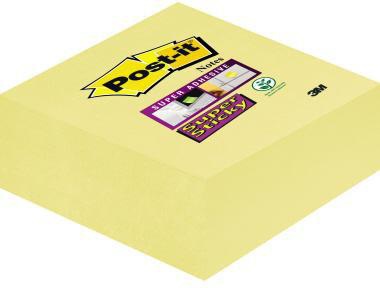 Post-it Super Sticky Haftnotizwürfel 76x76 mm, 270 Blatt, narzissengelb – extra starke Haftkraft