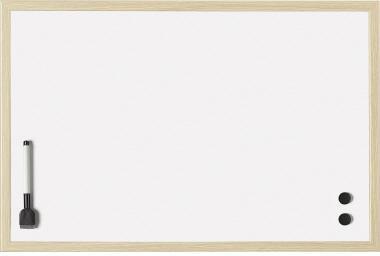 MAGNETOPLAN Whiteboard 121925 mit MDF-Rahmen 390x290 mm – magnethaftend, inkl. Marker & Magnete