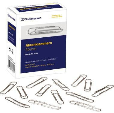Soennecken Aktenklammer 1062 77mm gewellt verzinkt 100 Stück