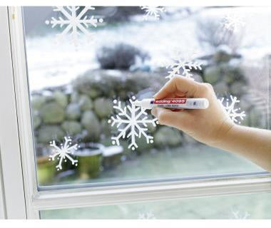 edding Kreidemarker 4095 blau – 2-3 mm Rundspitze für Fenster, Tafeln & Glas