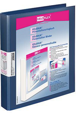 VELOFLEX Präsentationsringbuch VELODUR A4 4-Ring 25mm dunkelblau