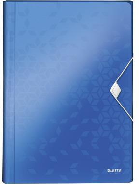 Leitz Fächermappe WOW 45890036 DIN A4 6 Fächer PP blau mit Gummizug