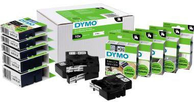 DYMO D1 Schriftbandkassette 12mm x 7m weiß auf schwarz – UV-beständig, wieder ablösbar