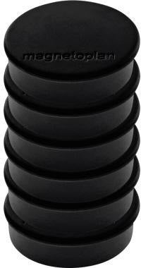 magnetoplan Magnet Discofix Hobby 25 mm schwarz 6 Stück – Runde Ferrit-Magnete für Whiteboards