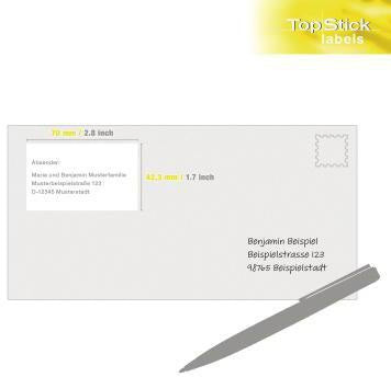 HERMA TopStick Universaletiketten 70 x 42,3 mm weiß 2.100 Stück für Laserdrucker