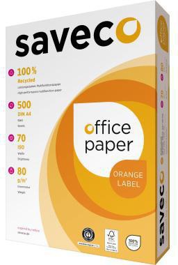 SAVECO Kopierpapier Orange Label A4 80g Recyclingpapier 500 Blatt chlorfrei gebleicht
