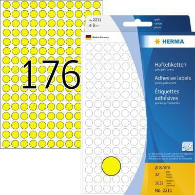 HERMA Markierungspunkte 2215, 8 mm, grün, 5.632 Stück, selbstklebend, FSC-zertifiziert