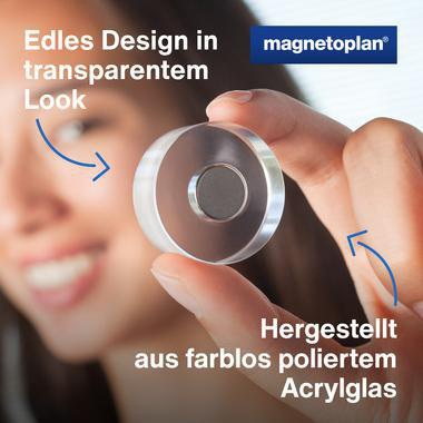 magnetoplan Magnet Design 25 mm Acryl Magnete 6 Stück mit Neodym-Kern