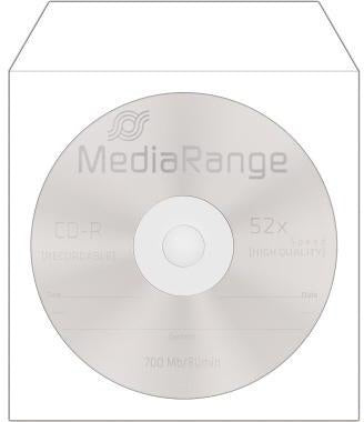 MediaRange CD/DVD Hülle BOX162 mF sk Papier weiß 100 St./Pack. – Platzsparende Aufbewahrung