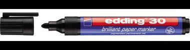 edding Pigmentmarker 30 – Permanentmarker mit Rundspitze 1,5–3 mm, schwarz, Made in Germany