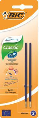 BIC Kugelschreibermine refill X-smooth IS1197 0,4 mm blau – 2 Stück, dokumentenecht für ATLANTIS Classic & Soft