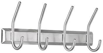 ALCO Wandgarderobe 2841 – 4 Haken, Edelstahl, 13x7x31,5 cm, silber