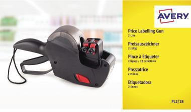 Avery Zweckform Preisauszeichnungsgerät PL2/18 – 2 Druckzeilen, 18 Zeichen/Zeile, schwarz