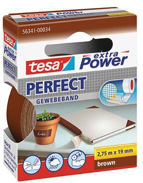 tesa Gewebeband extra Power Perfect 19mm x 2,75m grau – reißfest, wasserfest, UV-beständig