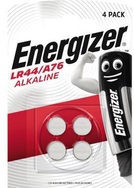 Energizer Knopfzelle LR44/A76 Alkali 4 St./Pack. – 1,5 V, 175 mAh