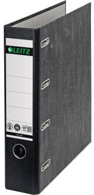 LEITZ Doppelordner 10920000 für 2x DIN A5 quer, 75 mm Rücken, Graupappe schwarz