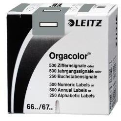 Leitz Buchstabensignal Orgacolor I grau 250 Stück selbstklebend für Registratur