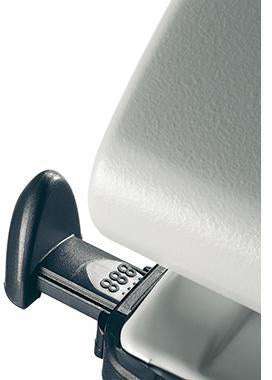 LEITZ Doppellocher 50120085 – Metall-Locher für 25 Blatt mit Anschlagschiene, grau