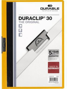 DURABLE Klemmmappe DURACLIP 30 DIN A4 Hartfolie grün – für bis zu 30 Blatt