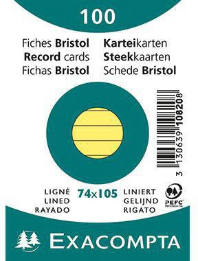 Exacompta Karteikarte DIN A7 liniert weiß 205 g/m² 100 Stück PEFC