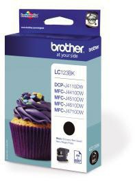 Brother Tintenpatrone LC-123BK Original schwarz ca. 600 Seiten für Tintenstrahldrucker