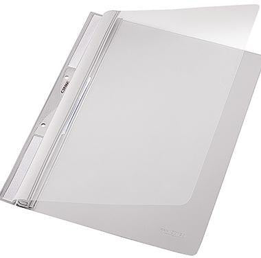 Leitz Einhakhefter 41900025 DIN A4 kaufmännische Heftung PVC rot – Schnellhefter mit Einschubkanal