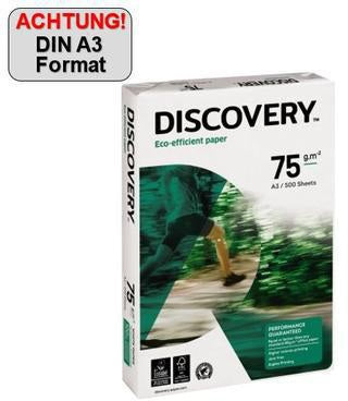 DISCOVERY Kopierpapier DIN A3 75 g/m² hochweiß 500 Blatt – für Laserdrucker, Inkjet & Kopierer