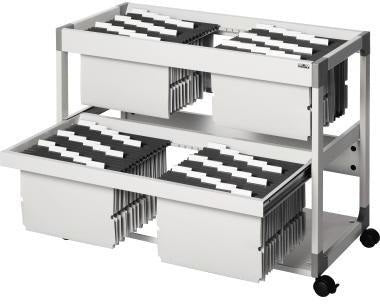 DURABLE Hängemappenwagen TROLLEY 200 MULTI DUO – 2-bahnig, ausziehbar, für 200 Hängemappen