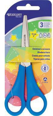 WESTCOTT Kinderschere Kids 13 cm rot spitz mit Maßeinteilung – Bastelschere für Rechtshänder