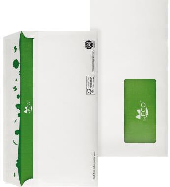 BEECO Briefumschlag DIN lang 220 x 110 mm, 500 Stück, 100% Altpapier, Blauer Engel
