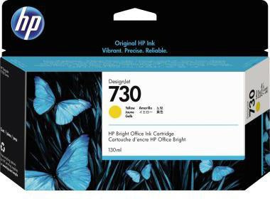 HP Tintenpatrone P2V64A Nr.730 130ml gelb – Originalzubehör für DesignJet T1600/T1700/T2600
