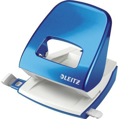 LEITZ Locher NeXXt WOW 5008 Metall perlweiß – 30 Blatt, patentiertes Kraftsparsystem