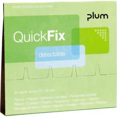 QUICKFIX Pflaster Refill 5513 Detectable – 45 Stück Nachfüllset für Pflasterspender 5503