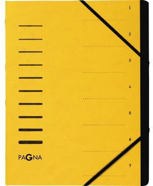 PAGNA Ordnungsmappe 40058-01, 7 Fächer, DIN A4, roter Pressspankarton, mit Gummizugverschluss
