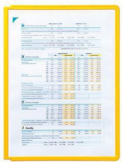 DURABLE Sichttafel SHERPA Panel 560604 DIN A4 PP gelb – scannertauglich, mit farbigem Profilrahmen