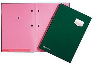 PAGNA Unterschriftenmappe de Luxe 24102-01 DIN A4 10 Fächer rot mit rosa Fächerblock