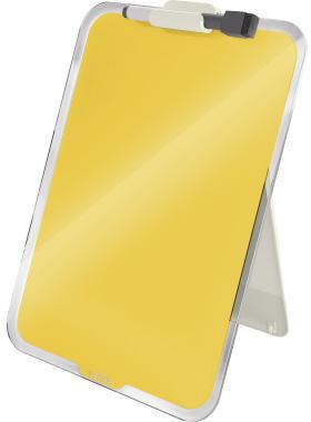LEITZ Glasboard Cosy 39470019 – 216 x 297 mm Notizboard in Gelb mit Stiftehalter und Marker