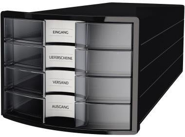 HAN Schubladenbox IMPULS 1012-13 DIN A4/C4 4 Fächer geschlossen schwarz