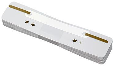 Soennecken Heftstreifen 3169 kurz Kunststoffdeckl. ws 25 St./Pack. – 3,4 x 15 cm, Polypropylen, 4fach Lochung