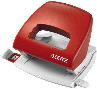 LEITZ Locher NeXXt 5038 – 16 Blatt, 8 cm Lochung, Metall/Kunststoff, rot