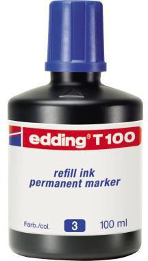 edding Nachfülltusche T 100 – 100 ml blaue geruchsarme Tinte für Marker, Pinsel & Stempel