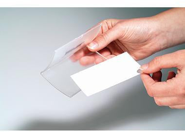 DURABLE Namensschild CLICK FOLD 821219, 75x40 mm, transparent, 10 Stück – Magnetbefestigung, Made in Germany