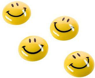magnetoplan Magnet Smilies 16671, 20 mm, gelb, 8 St./Pack – Ferrit-Magnete für Whiteboards