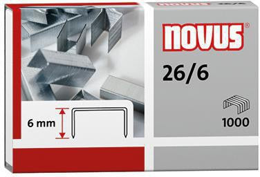 NOVUS Heftklammern 26/6 verzinkt – 1.000 Stück für Heftgeräte und Heftzangen