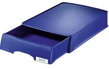 LEITZ Briefablage Plus 52100035 DIN A4 stapelbar PS blau – Schublade für vertrauliche Unterlagen