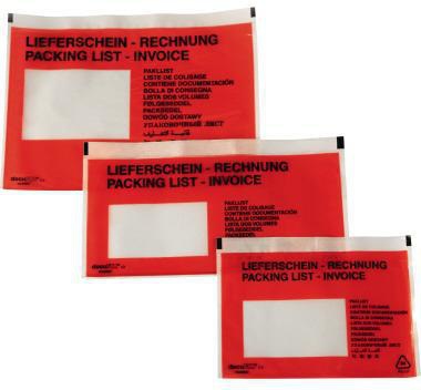 NEUTRALWARE Dokumententasche Lieferschein-Rechnung DIN C6, selbstklebend, rot, 250 St./Pack.